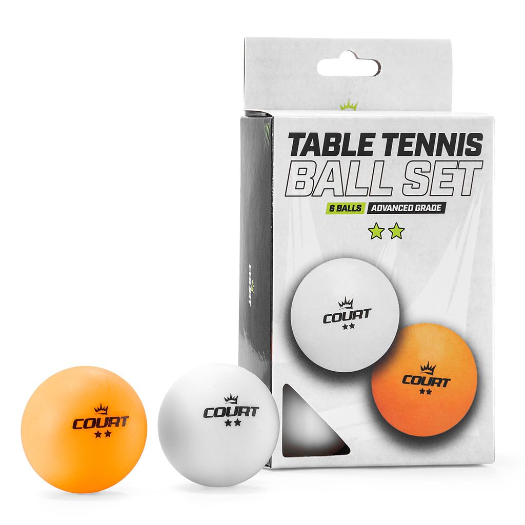 Gymstick Court Table Tennis Two-Star Ball Set 6pcs 2-tähden pingispallosetti