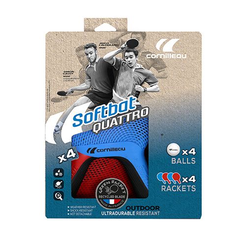Gymstick Cornilleau Softbat Outdoor Racket set (4 x rackets, 4 x balls) ekologinen ulkomaila pingikseen