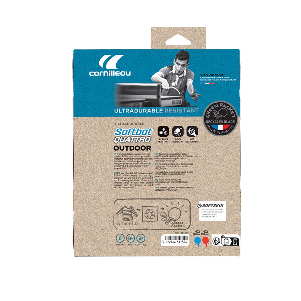 Gymstick Cornilleau Softbat Outdoor Racket set (4 x rackets, 4 x balls) ekologinen ulkomaila pingikseen