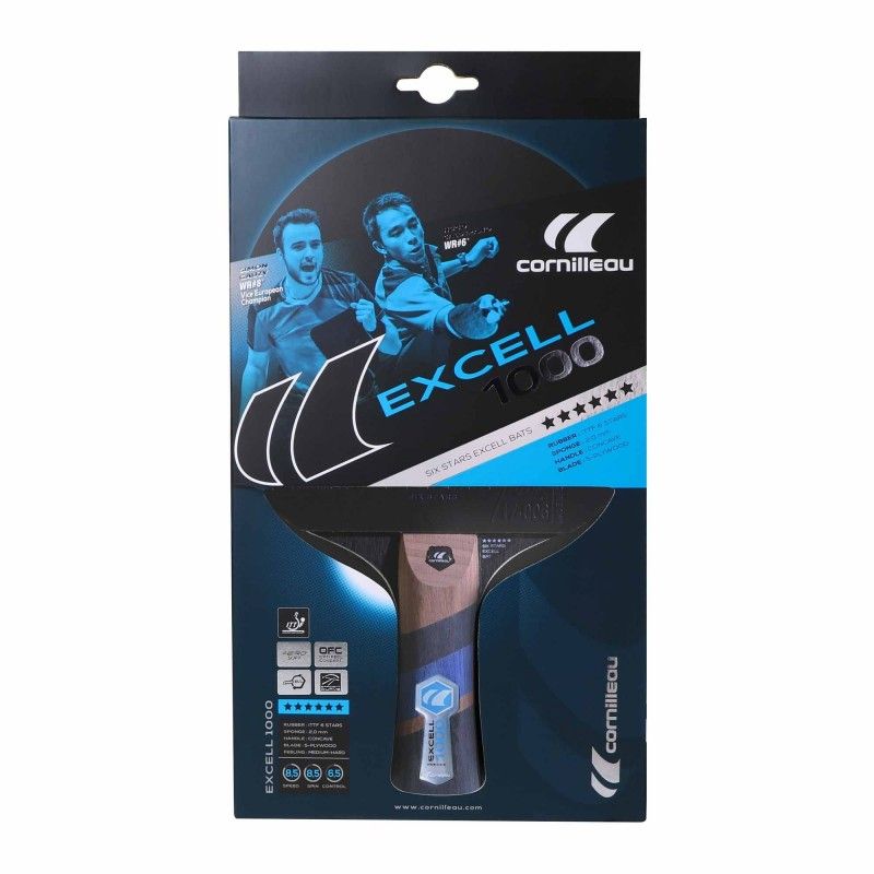 Gymstick Cornilleau Excell 1000 Indoor Racket (6 star) Kilpatason ITTF-hyväksytty pingismaila